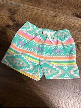 Chubbies Kids Mint Aztec Print Swim Shorts